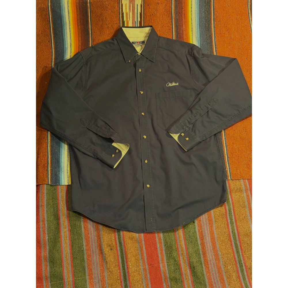 Long Sleeved Button Down Boyfriend Wilbert Shirt Navy/yellow Size XL